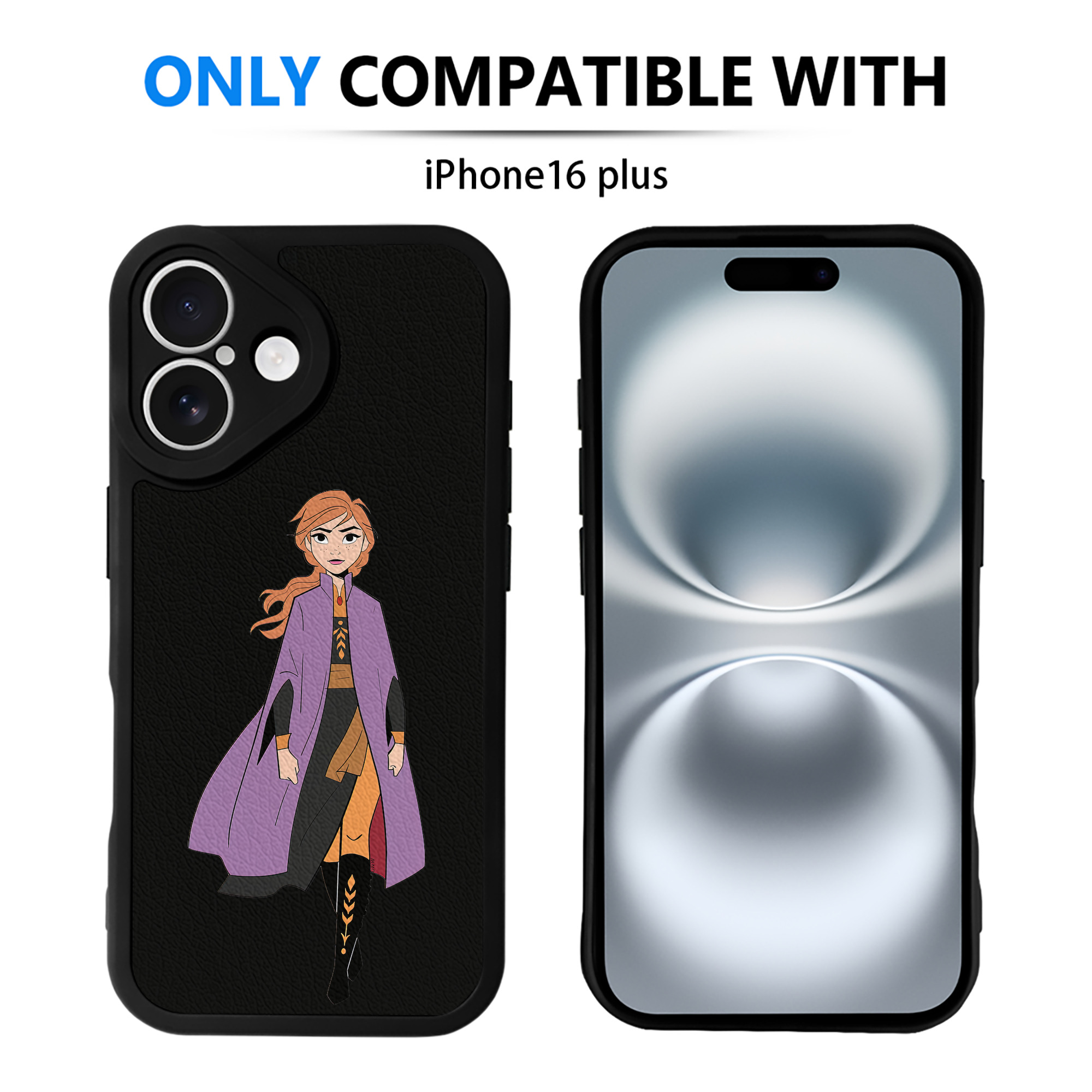 （画像用） アナと雪の女王 アンナ エルサ Frozen Anna Elsa 【iPhone 16シリーズ対応】シリコンスマホケース（レザー調） 材質：シリコン